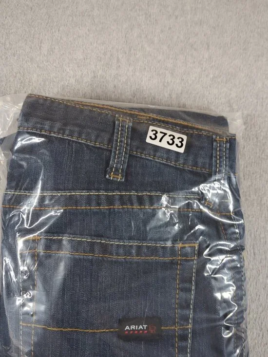 Ariat FR Jeans Mens 34x34 Blue M5 Straight Flame Resistant CAT 2 Workwear - Picture 11 of 11